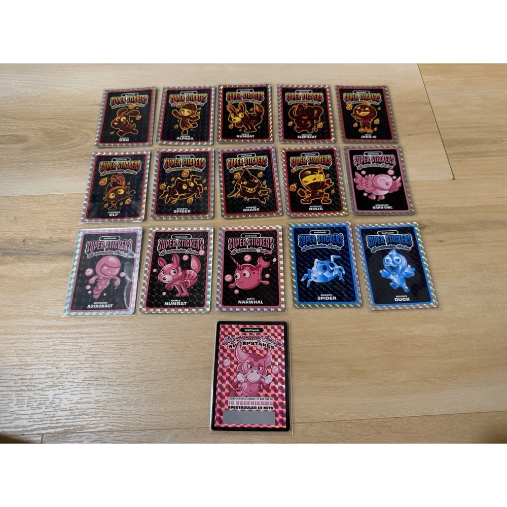 VeeFriends Super Stickers Lot Of 15 No Duplicates‎ Lava Bubblegum Diamond WW